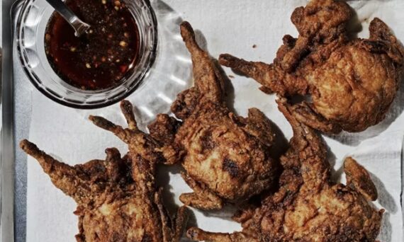 Buttermilk Fried Manchester Farms Quail with Chile Honey Drizzle